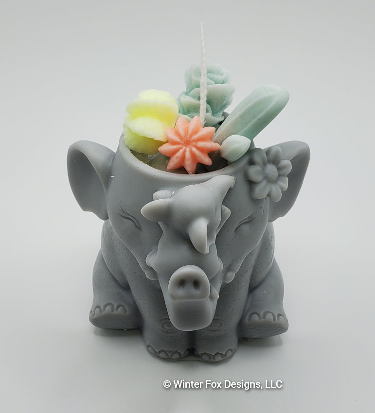 Playful Pachyderms Elephant Planter Candle