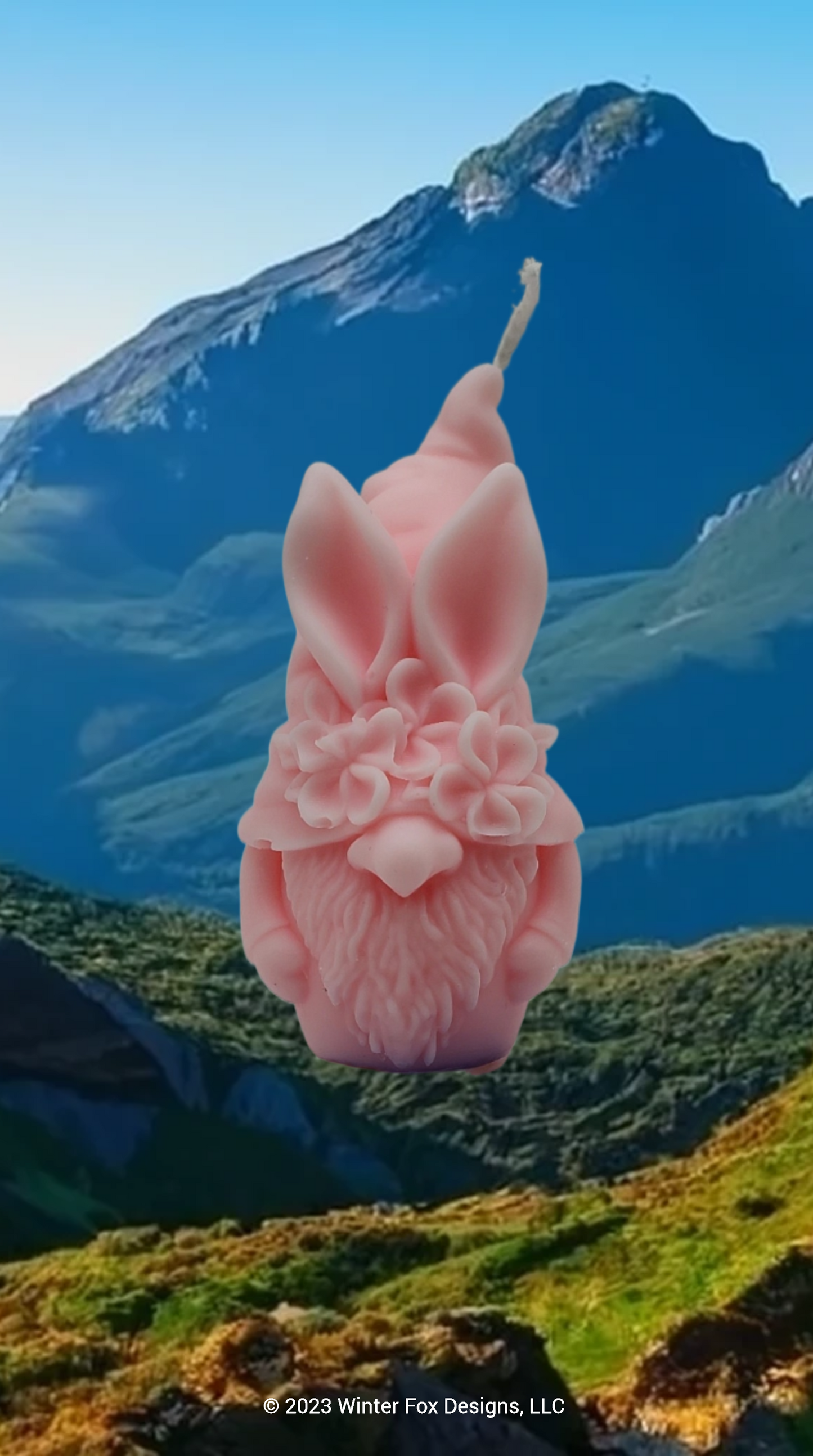 Gnome with Rabbit Ears Candle