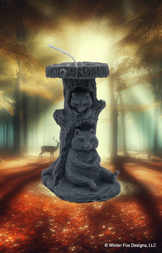 Whispering Woods Carved-Stump Candle
