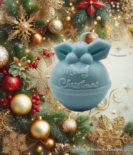 Frosty Festive Christmas Tree Ornament Candle