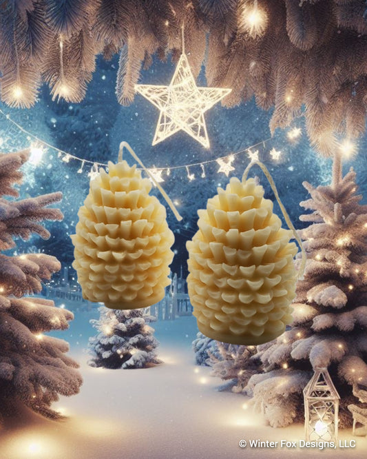 Matched Pair of Pine Cone Splendor Candles